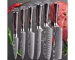Damascus Chef's 5 piece Knife Kitchen Knives Set Professional