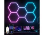 HYPERLITE Hexagon Garage Lights: 5 Grid RGB Hexagon LED Lights with Music Sync Mode, App & Remote Control, Multi-Color Honeycomb Light for Gaming Room, Gym, Garage