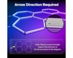 HYPERLITE Hexagon Garage Lights: 5 Grid RGB Hexagon LED Lights with Music Sync Mode, App & Remote Control, Multi-Color Honeycomb Light for Gaming Room, Gym, Garage - Image 2