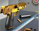 Gold Desert Eagle Nerf Kids Toy Gun w/ Silencer + Bullets Golden - Image 3
