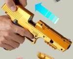Gold Desert Eagle Nerf Kids Toy Gun w/ Silencer + Bullets Golden - Image 4