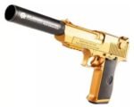 Gold Desert Eagle Nerf Kids Toy Gun w/ Silencer + Bullets Golden - Image 6